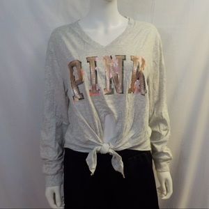 XS PINK Victoria’s Secret Glitter Long Sleeve NWT